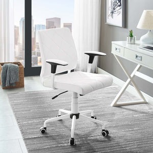 ModwayModway Lattice Vinyl Office Chair EEI-1247 EEI-1247-WHI- BetterPatio.com