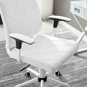 ModwayModway Lattice Vinyl Office Chair EEI-1247 EEI-1247-WHI- BetterPatio.com