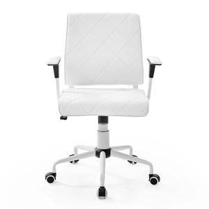 ModwayModway Lattice Vinyl Office Chair EEI-1247 EEI-1247-WHI- BetterPatio.com