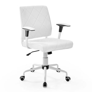 ModwayModway Lattice Vinyl Office Chair EEI-1247 EEI-1247-WHI- BetterPatio.com