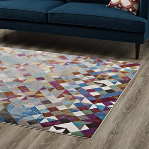 ModwayModway Lavendula Triangle Mosaic 4x6 Area Rug R-1089-46 R-1089A-46- BetterPatio.com