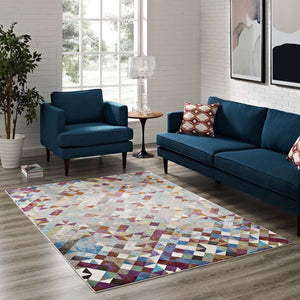 ModwayModway Lavendula Triangle Mosaic 4x6 Area Rug R-1089-46 R-1089A-46- BetterPatio.com