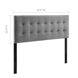 ModwayModway Lily Queen Biscuit Tufted Performance Velvet Headboard MOD-6120 MOD-6120-GRY- BetterPatio.com
