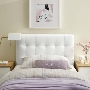 ModwayModway Lily Twin Upholstered Vinyl Headboard MOD-5149 MOD-5149-WHI- BetterPatio.com