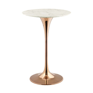 ModwayModway Lippa 28" Artificial Marble Bar Table EEI-3267 EEI-3267-ROS-WHI- BetterPatio.com