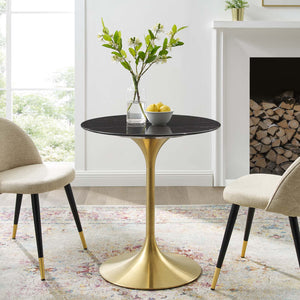 ModwayModway Lippa 28" Artificial Marble Dining Table EEI-5224 EEI-5224-GLD-BLK- BetterPatio.com