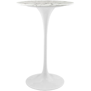 ModwayModway Lippa 28" Round Artificial Marble Bar Table EEI-1827 EEI-1827-WHI- BetterPatio.com