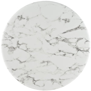 ModwayModway Lippa 28" Round Artificial Marble Bar Table EEI-1827 EEI-1827-WHI- BetterPatio.com