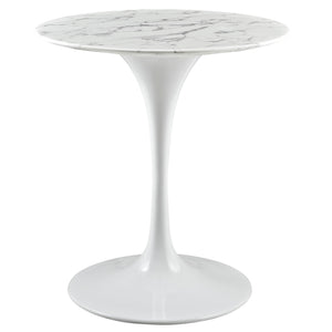 ModwayModway Lippa 28" Round Artificial Marble Dining Table EEI-1128 EEI-1128-WHI- BetterPatio.com