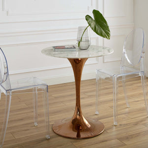 ModwayModway Lippa 28" Round Artificial Marble Dining Table EEI-3222 EEI-3222-ROS-WHI- BetterPatio.com