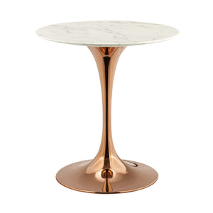 ModwayModway Lippa 28" Round Artificial Marble Dining Table EEI-3222 EEI-3222-ROS-WHI- BetterPatio.com