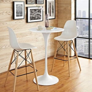 ModwayModway Lippa 28" Round Wood Bar Table EEI-1825 EEI-1825-WHI- BetterPatio.com