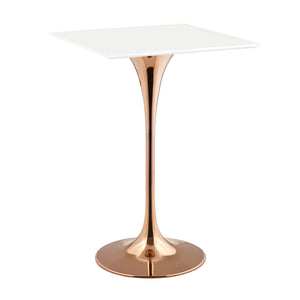 ModwayModway Lippa 28" Square Wood Top Bar Table EEI-3266 EEI-3266-ROS-WHI- BetterPatio.com