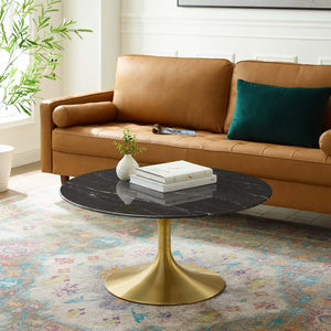 ModwayModway Lippa 36" Artificial Marble Coffee Table EEI-5521 EEI-5521-GLD-BLK- BetterPatio.com