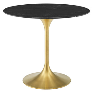 ModwayModway Lippa 36" Artificial Marble Dining Table EEI-5225 EEI-5225-GLD-BLK- BetterPatio.com