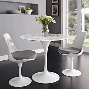 ModwayModway Lippa 36" Round Artificial Marble Dining Table EEI-1129 EEI-1129-WHI- BetterPatio.com
