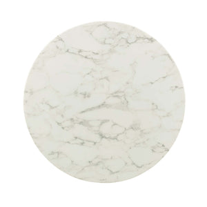 ModwayModway Lippa 36" Round Artificial Marble Dining Table EEI-3214 EEI-3214-GLD-WHI- BetterPatio.com