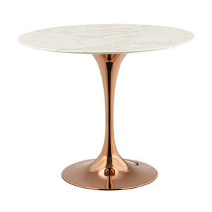 ModwayModway Lippa 36" Round Artificial Marble Dining Table EEI-3223 EEI-3223-ROS-WHI- BetterPatio.com