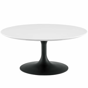 ModwayModway Lippa 36" Round Wood Coffee Table EEI-3535 EEI-3535-BLK-WHI- BetterPatio.com