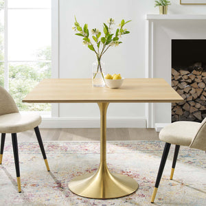 ModwayModway Lippa 36" Square Wood Dining Table EEI-5223 EEI-5223-GLD-NAT- BetterPatio.com