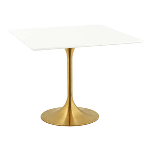 ModwayModway Lippa 36" Square Wood Top Dining Table EEI-3212 EEI-3212-GLD-WHI- BetterPatio.com