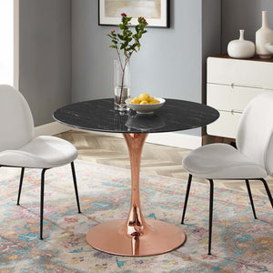 ModwayModway Lippa 40" Artificial Marble Dining Table EEI-5271 EEI-5271-ROS-BLK- BetterPatio.com