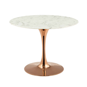 ModwayModway Lippa 40" Round Artificial Marble Dining Table EEI-3242 EEI-3242-ROS-WHI- BetterPatio.com