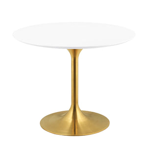 ModwayModway Lippa 40" Round Wood Dining Table EEI-3226 EEI-3226-GLD-WHI- BetterPatio.com