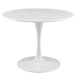 ModwayModway Lippa 40" Round Wood Top Dining Table EEI-1117 EEI-1117-WHI- BetterPatio.com