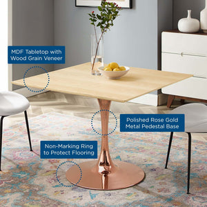 ModwayModway Lippa 40" Square Wood Dining Table EEI-5268 EEI-5268-ROS-NAT- BetterPatio.com