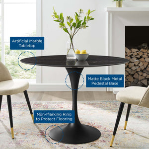 ModwayModway Lippa 42" Artificial Marble Dining Table EEI-4869 EEI-4869-BLK-BLK- BetterPatio.com