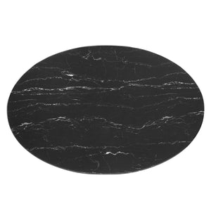 ModwayModway Lippa 42" Oval Artificial Marble Dining Table EEI-5226 EEI-5226-GLD-BLK- BetterPatio.com