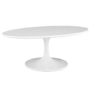 ModwayModway Lippa 42" Oval-Shaped Wood Top Coffee Table EEI-1139 EEI-1139-WHI- BetterPatio.com