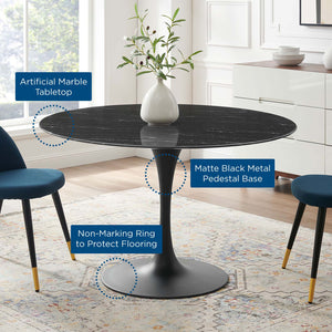 ModwayModway Lippa 47" Artificial Marble Dining Table EEI-4877 EEI-4877-BLK-BLK- BetterPatio.com