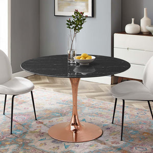 ModwayModway Lippa 47" Artificial Marble Dining Table EEI-5272 EEI-5272-ROS-BLK- BetterPatio.com