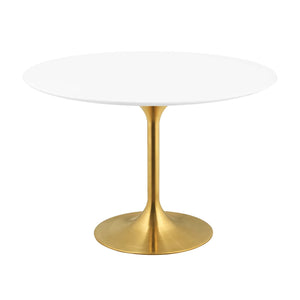 ModwayModway Lippa 47" Round Wood Dining Table EEI-3227 EEI-3227-GLD-WHI- BetterPatio.com