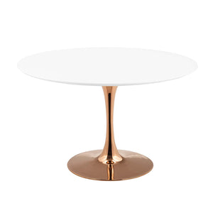 ModwayModway Lippa 47" Round Wood Dining Table EEI-3238 EEI-3238-ROS-WHI- BetterPatio.com