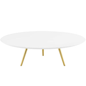 ModwayModway Lippa 47" Round Wood Top Coffee Table with Tripod Base EEI-3671 EEI-3671-GLD-WHI- BetterPatio.com