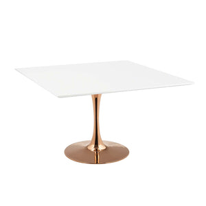 ModwayModway Lippa 47" Square Wood Top Dining Table EEI-3241 EEI-3241-ROS-WHI- BetterPatio.com