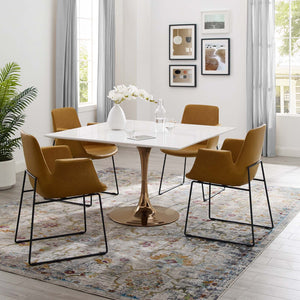 ModwayModway Lippa 47" Square Wood Top Dining Table EEI-3241 EEI-3241-ROS-WHI- BetterPatio.com