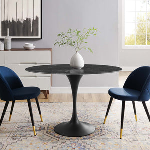 ModwayModway Lippa 48" Artificial Marble Dining Table EEI-4870 EEI-4870-BLK-BLK- BetterPatio.com