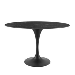 ModwayModway Lippa 48" Artificial Marble Dining Table EEI-4870 EEI-4870-BLK-BLK- BetterPatio.com