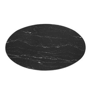 ModwayModway Lippa 48" Oval Artificial Marble Coffee Table EEI-5283 EEI-5283-ROS-BLK- BetterPatio.com