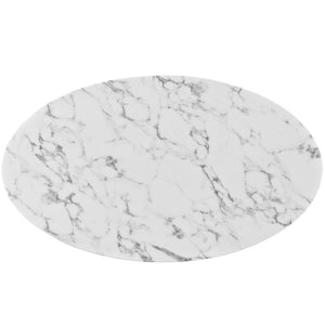 ModwayModway Lippa 48" Oval Artificial Marble Dining Table EEI-2021 EEI-2021-WHI- BetterPatio.com