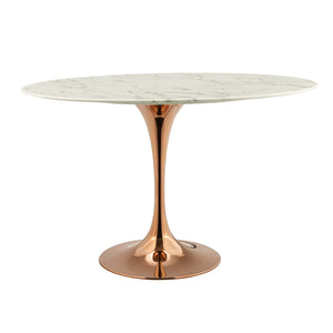 ModwayModway Lippa 48" Oval Artificial Marble Dining Table EEI-3225 EEI-3225-ROS-WHI- BetterPatio.com