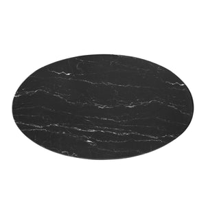 ModwayModway Lippa 48" Oval Artificial Marble Dining Table EEI-5260 EEI-5260-ROS-BLK- BetterPatio.com