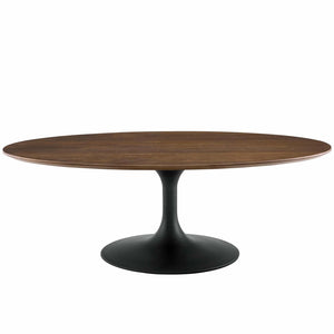 ModwayModway Lippa 48" Oval-Shaped Walnut Coffee Table EEI-3538 EEI-3538-BLK-WAL- BetterPatio.com