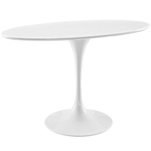 ModwayModway Lippa 48" Oval Wood Top Dining Table EEI-2017 EEI-2017-WHI- BetterPatio.com