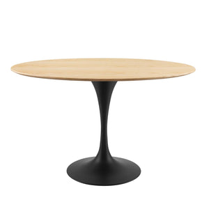 ModwayModway Lippa 48" Wood Oval Dining Table EEI-4863 EEI-4863-BLK-NAT- BetterPatio.com