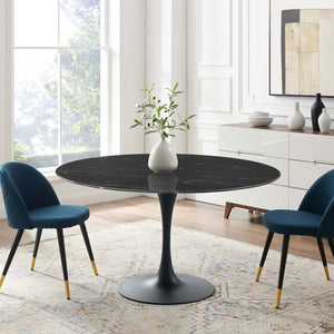 ModwayModway Lippa 54" Artificial Marble Dining Table EEI-4878 EEI-4878-BLK-BLK- BetterPatio.com